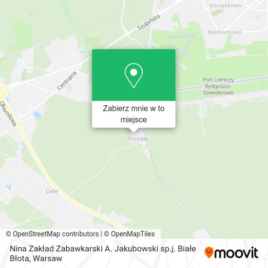 Mapa Nina Zakład Zabawkarski A. Jakubowski sp.j. Białe Błota