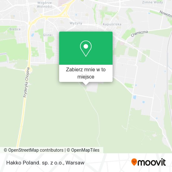 Mapa Hakko Poland. sp. z o.o.