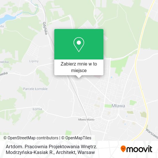 Mapa Artdom. Pracownia Projektowania Wnętrz. Modrzyńska-Kasiak R., Architekt