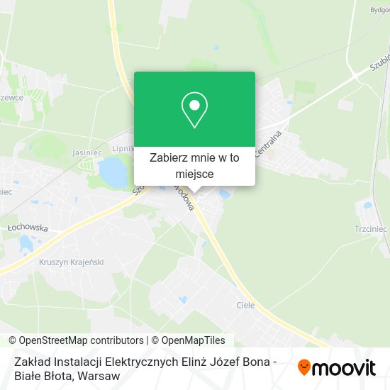 Mapa Zakład Instalacji Elektrycznych Elinż Józef Bona - Białe Błota