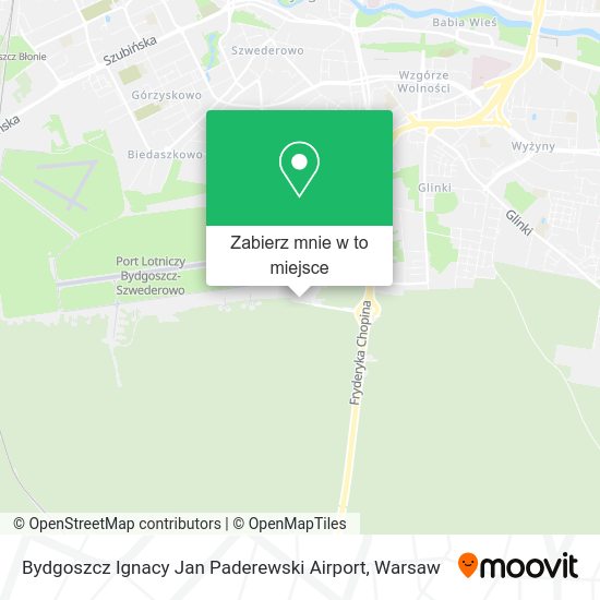 Mapa Bydgoszcz Ignacy Jan Paderewski Airport