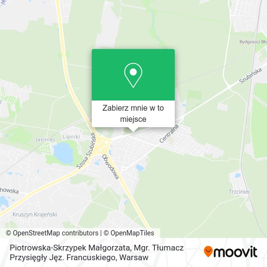 Mapa Piotrowska-Skrzypek Małgorzata, Mgr. Tłumacz Przysięgły Jęz. Francuskiego