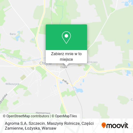 Mapa Agroma S.A. Szczecin. Maszyny Rolnicze, Części Zamienne, Łożyska