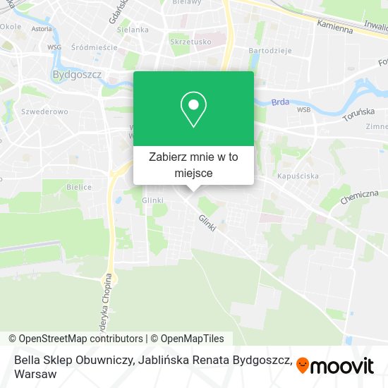 Mapa Bella Sklep Obuwniczy, Jablińska Renata Bydgoszcz