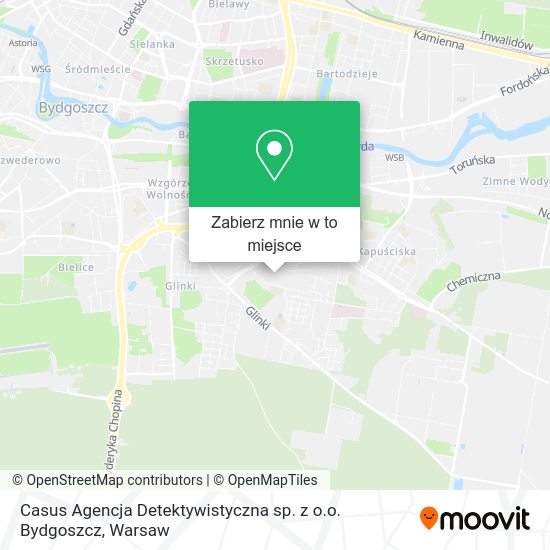 Mapa Casus Agencja Detektywistyczna sp. z o.o. Bydgoszcz