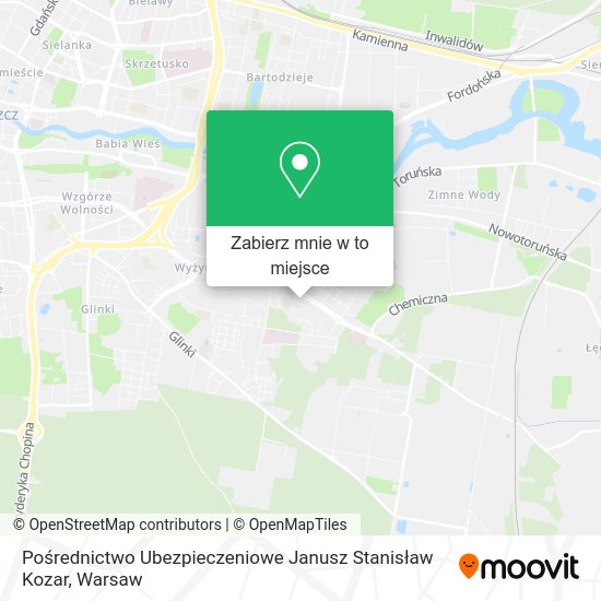 Mapa Pośrednictwo Ubezpieczeniowe Janusz Stanisław Kozar