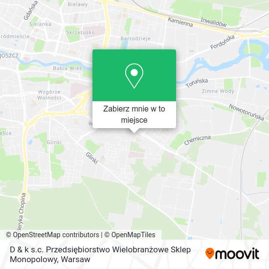 Mapa D & k s.c. Przedsiębiorstwo Wielobranżowe Sklep Monopolowy