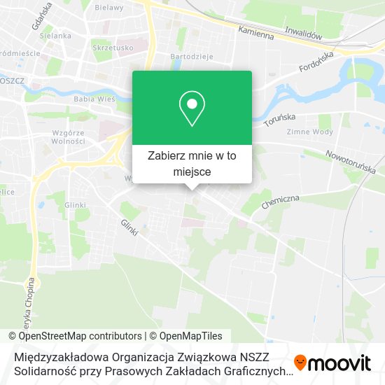 Mapa Międzyzakładowa Organizacja Związkowa NSZZ Solidarność przy Prasowych Zakładach Graficznych