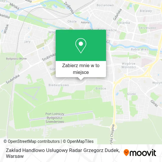 Mapa Zakład Handlowo Usługowy Radar Grzegorz Dudek