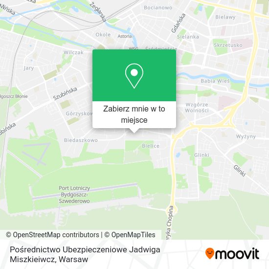 Mapa Pośrednictwo Ubezpieczeniowe Jadwiga Miszkieiwcz