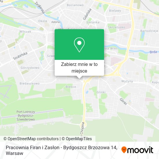 Mapa Pracownia Firan i Zasłon - Bydgoszcz Brzozowa 14