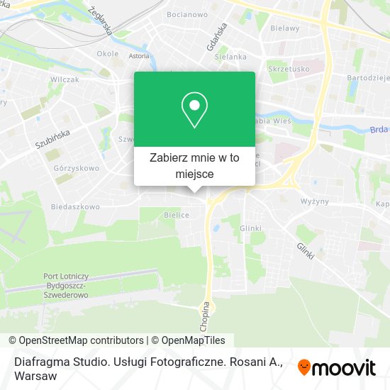 Mapa Diafragma Studio. Usługi Fotograficzne. Rosani A.