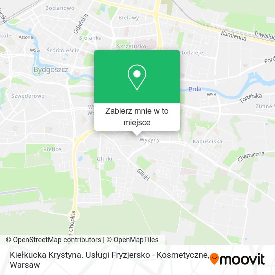 Mapa Kiełkucka Krystyna. Usługi Fryzjersko - Kosmetyczne