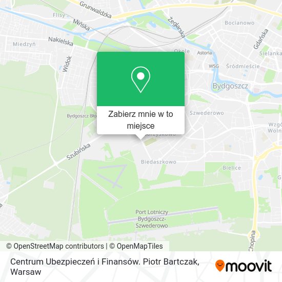 Mapa Centrum Ubezpieczeń i Finansów. Piotr Bartczak