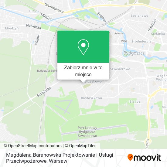 Mapa Magdalena Baranowska Projektowanie i Usługi Przeciwpożarowe