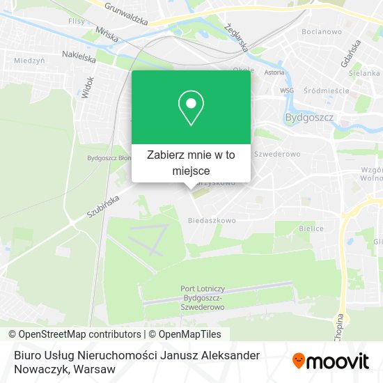 Mapa Biuro Usług Nieruchomości Janusz Aleksander Nowaczyk