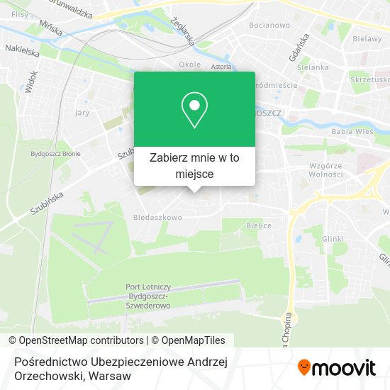 Mapa Pośrednictwo Ubezpieczeniowe Andrzej Orzechowski