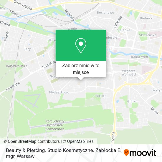 Mapa Beauty & Piercing. Studio Kosmetyczne. Zabłocka E., mgr