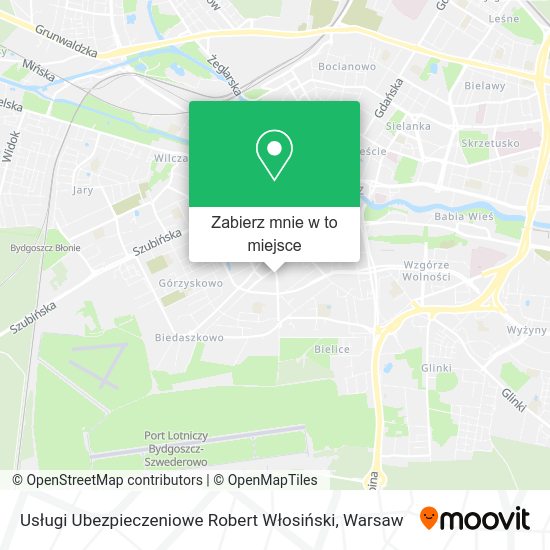 Mapa Usługi Ubezpieczeniowe Robert Włosiński