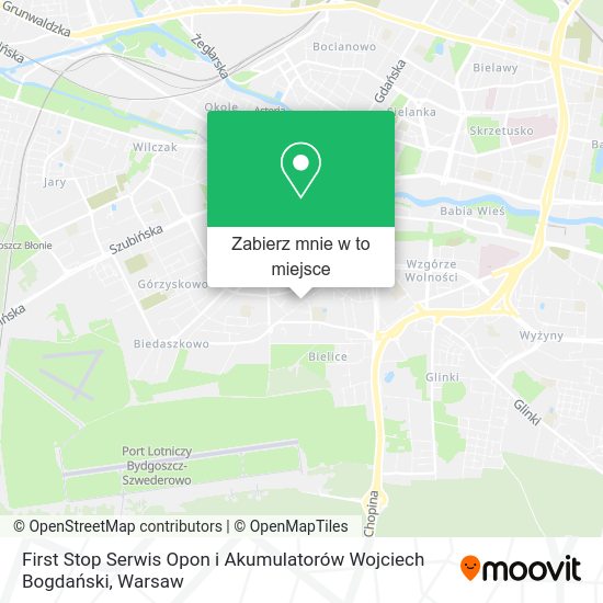 Mapa First Stop Serwis Opon i Akumulatorów Wojciech Bogdański