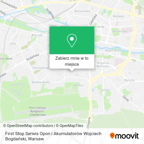 Mapa First Stop Serwis Opon i Akumulatorów Wojciech Bogdański