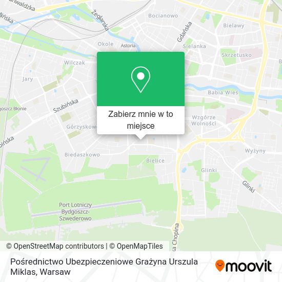 Mapa Pośrednictwo Ubezpieczeniowe Grażyna Urszula Miklas