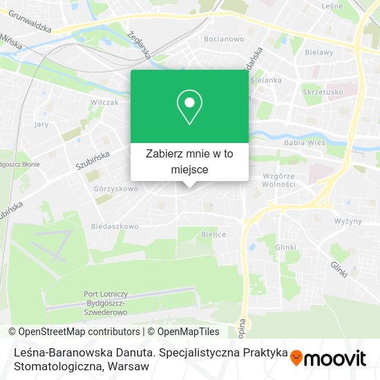 Mapa Leśna-Baranowska Danuta. Specjalistyczna Praktyka Stomatologiczna