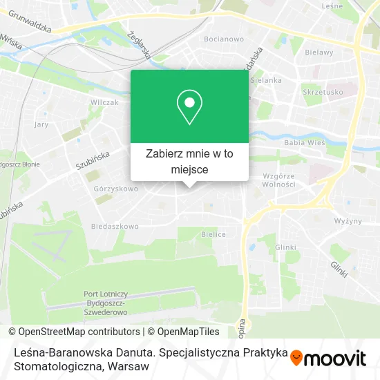 Mapa Leśna-Baranowska Danuta. Specjalistyczna Praktyka Stomatologiczna