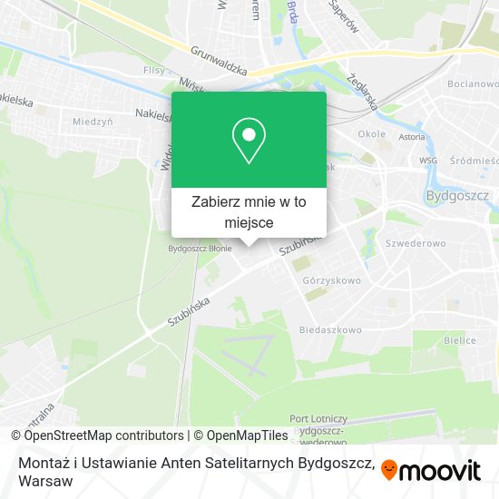 Mapa Montaż i Ustawianie Anten Satelitarnych Bydgoszcz