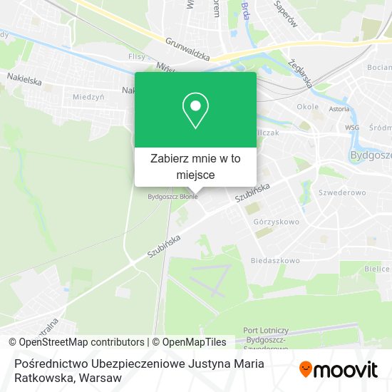 Mapa Pośrednictwo Ubezpieczeniowe Justyna Maria Ratkowska