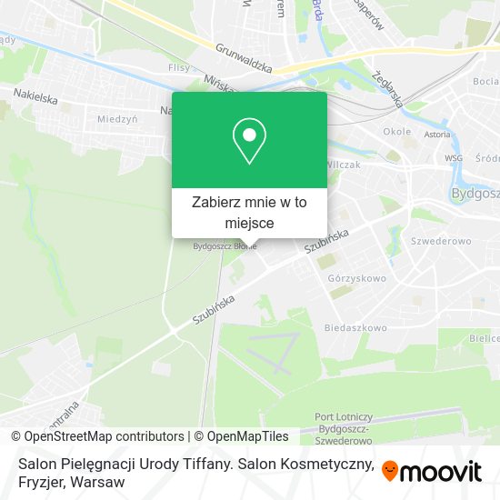 Mapa Salon Pielęgnacji Urody Tiffany. Salon Kosmetyczny, Fryzjer