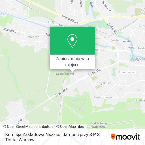 Mapa Komisja Zakładowa Nszzsolidarnosc przy S P S Tosta