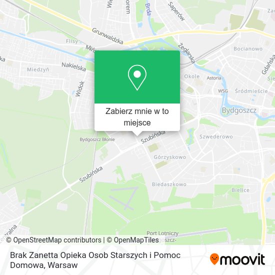 Mapa Brak Zanetta Opieka Osob Starszych i Pomoc Domowa