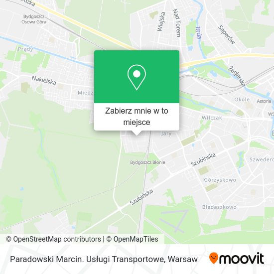 Mapa Paradowski Marcin. Usługi Transportowe