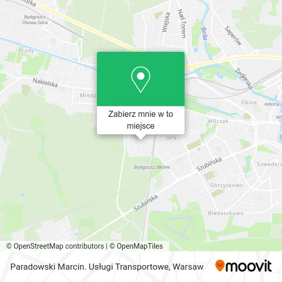 Mapa Paradowski Marcin. Usługi Transportowe
