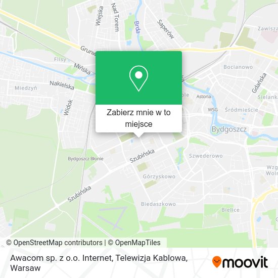 Mapa Awacom sp. z o.o. Internet, Telewizja Kablowa