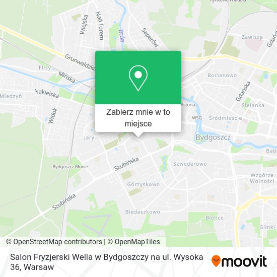 Mapa Salon Fryzjerski Wella w Bydgoszczy na ul. Wysoka 36