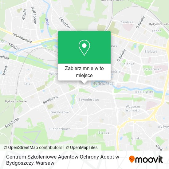 Mapa Centrum Szkoleniowe Agentów Ochrony Adept w Bydgoszczy