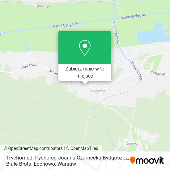 Mapa Trychomed Trycholog Joanna Czarnecka Bydgoszcz, Białe Błota, Łochowo