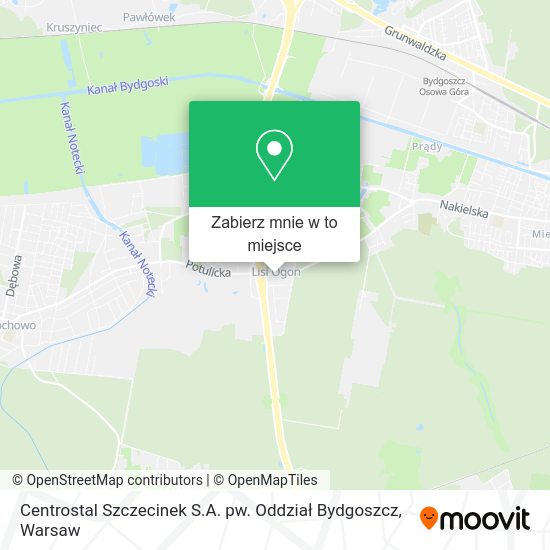 Mapa Centrostal Szczecinek S.A. pw. Oddział Bydgoszcz