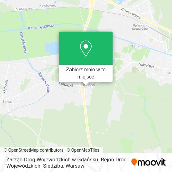 Mapa Zarząd Dróg Wojewódzkich w Gdańsku. Rejon Dróg Wojewódzkich. Siedziba