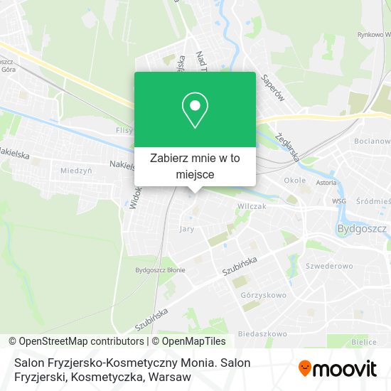 Mapa Salon Fryzjersko-Kosmetyczny Monia. Salon Fryzjerski, Kosmetyczka