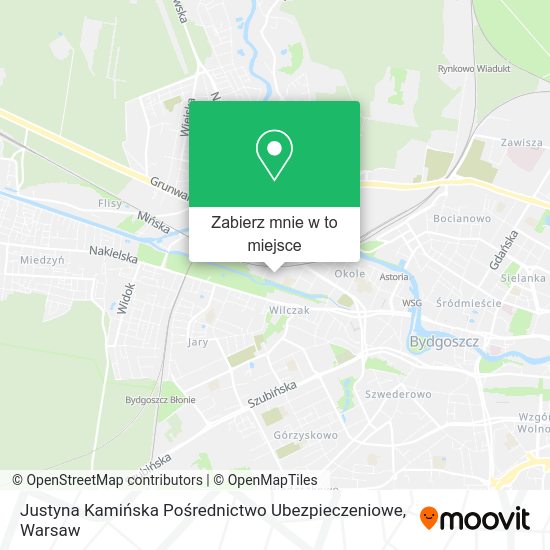 Mapa Justyna Kamińska Pośrednictwo Ubezpieczeniowe