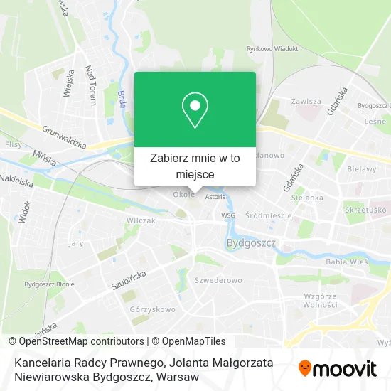 Mapa Kancelaria Radcy Prawnego, Jolanta Małgorzata Niewiarowska Bydgoszcz
