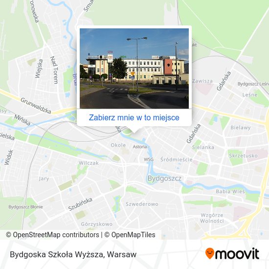 Mapa Bydgoska Szkoła Wyższa