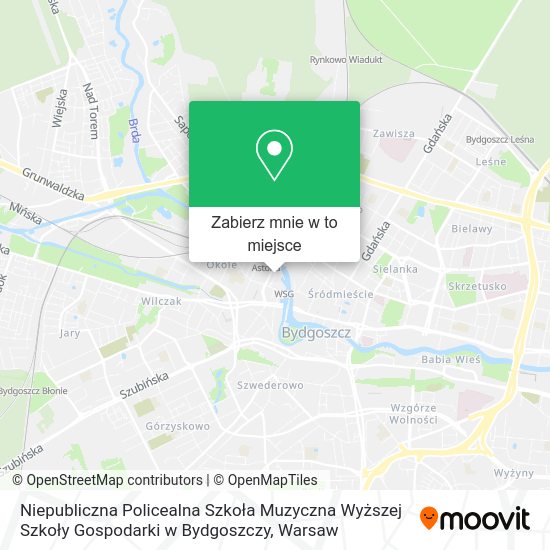 Mapa Niepubliczna Policealna Szkoła Muzyczna Wyższej Szkoły Gospodarki w Bydgoszczy