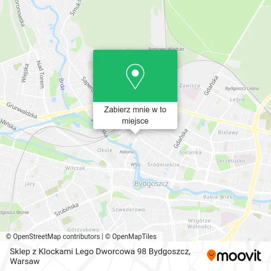 Mapa Sklep z Klockami Lego Dworcowa 98 Bydgoszcz