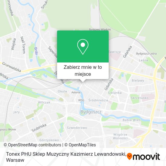 Mapa Tonex PHU Sklep Muzyczny Kazimierz Lewandowski