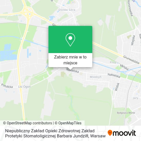 Mapa Niepubliczny Zakład Opieki Zdrowotnej Zakład Protetyki Stomatoligicznej Barbara Jundziłł