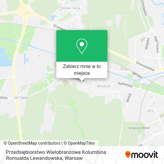 Mapa Przedsiębiorstwo Wielobranżowe Kolumbina Romualda Lewandowska